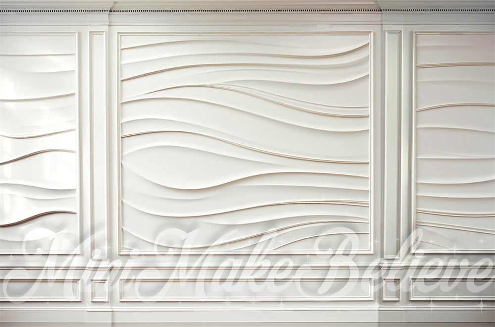 Kate Intérieur Vague Mur Moderne Blanc Toile de fond conçue par Mini MakeBelieve - Kate Backdrop FR