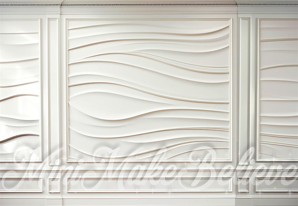 Kate Intérieur Vague Mur Moderne Blanc Toile de fond conçue par Mini MakeBelieve - Kate Backdrop FR
