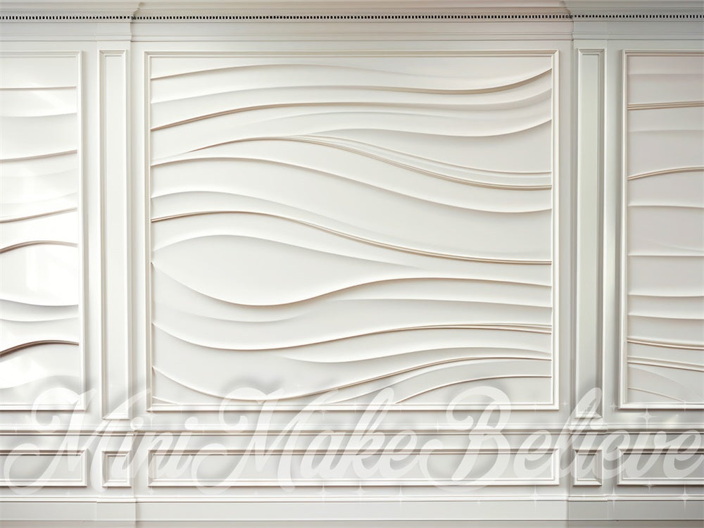 Kate Intérieur Vague Mur Moderne Blanc Toile de fond conçue par Mini MakeBelieve - Kate Backdrop FR