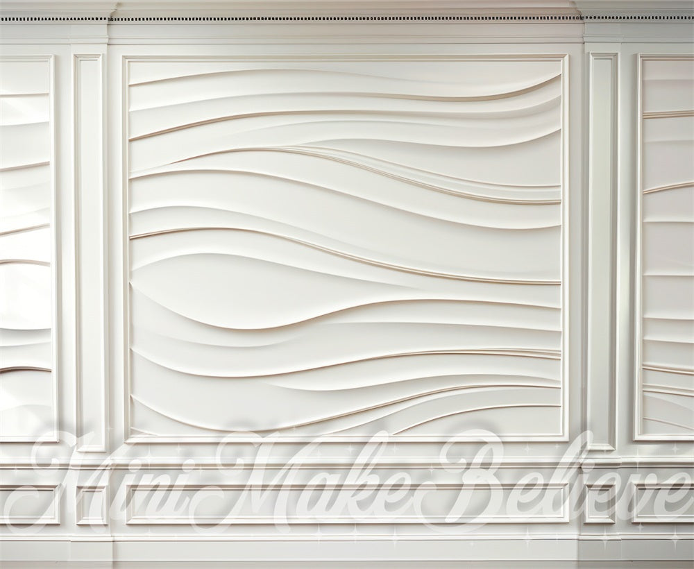 Kate Intérieur Vague Mur Moderne Blanc Toile de fond conçue par Mini MakeBelieve - Kate Backdrop FR