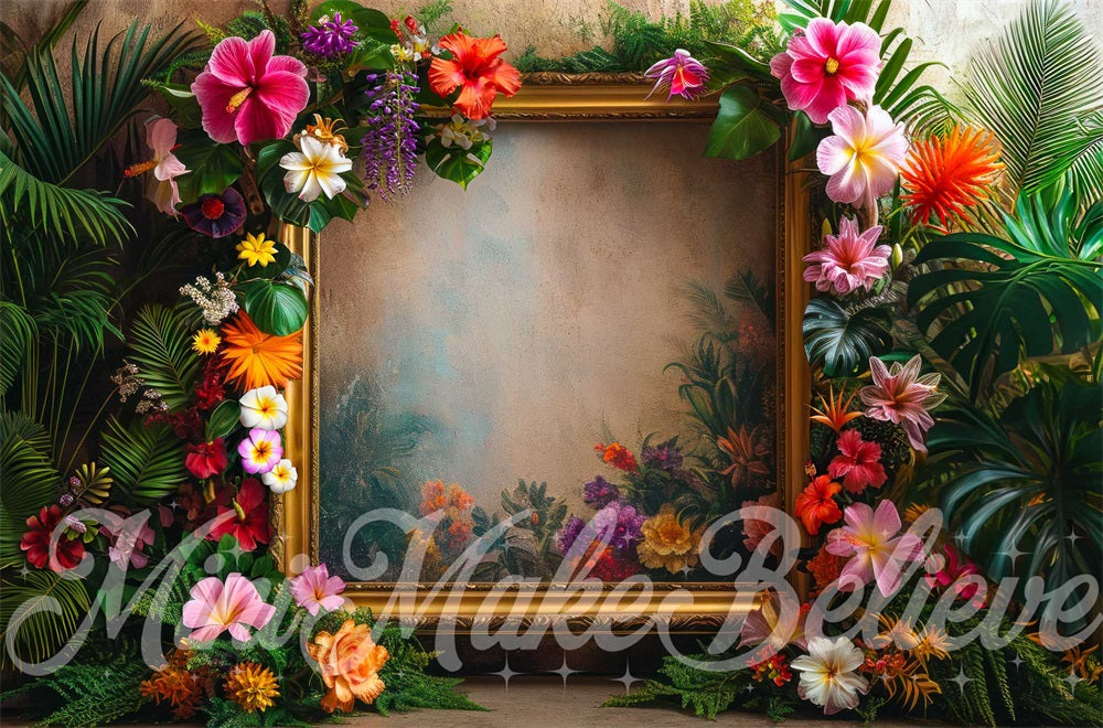 Kate Été Beaux-Arts Cadre Hibiscus Toile de fond conçue par Mini MakeBelieve - Kate Backdrop FR