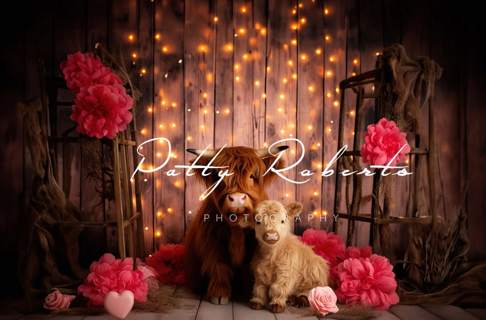 Kate Bovins Highland Saint Valentin Toile de fond conçue par Patty Robert - Kate Backdrop FR