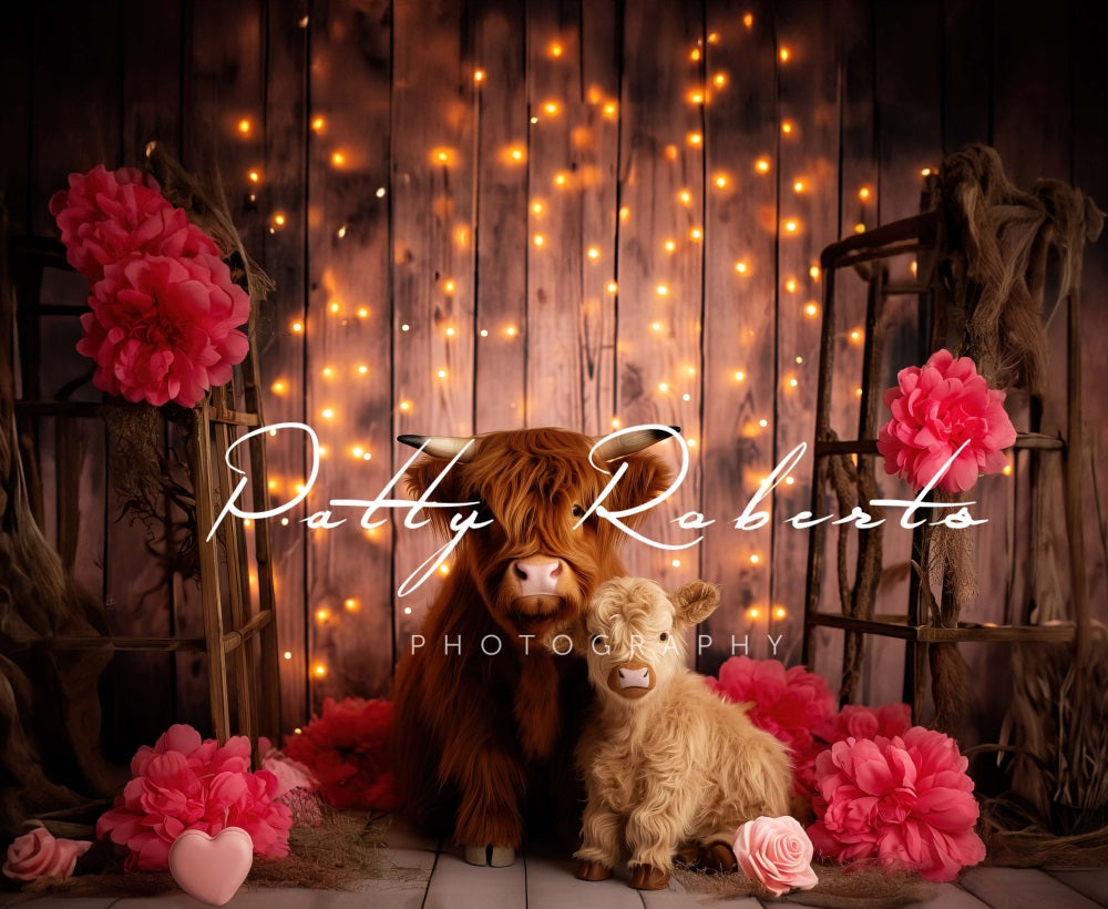 Kate Bovins Highland Saint Valentin Toile de fond conçue par Patty Robert - Kate Backdrop FR