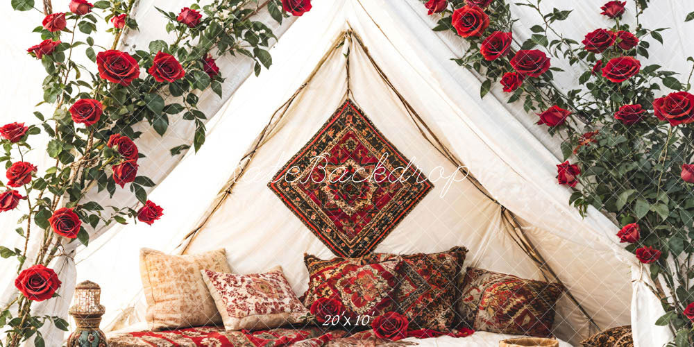 Kate Saint-Valentin Roses Lit Confortable Toile de fond conçue par Emetselch - Kate Backdrop FR