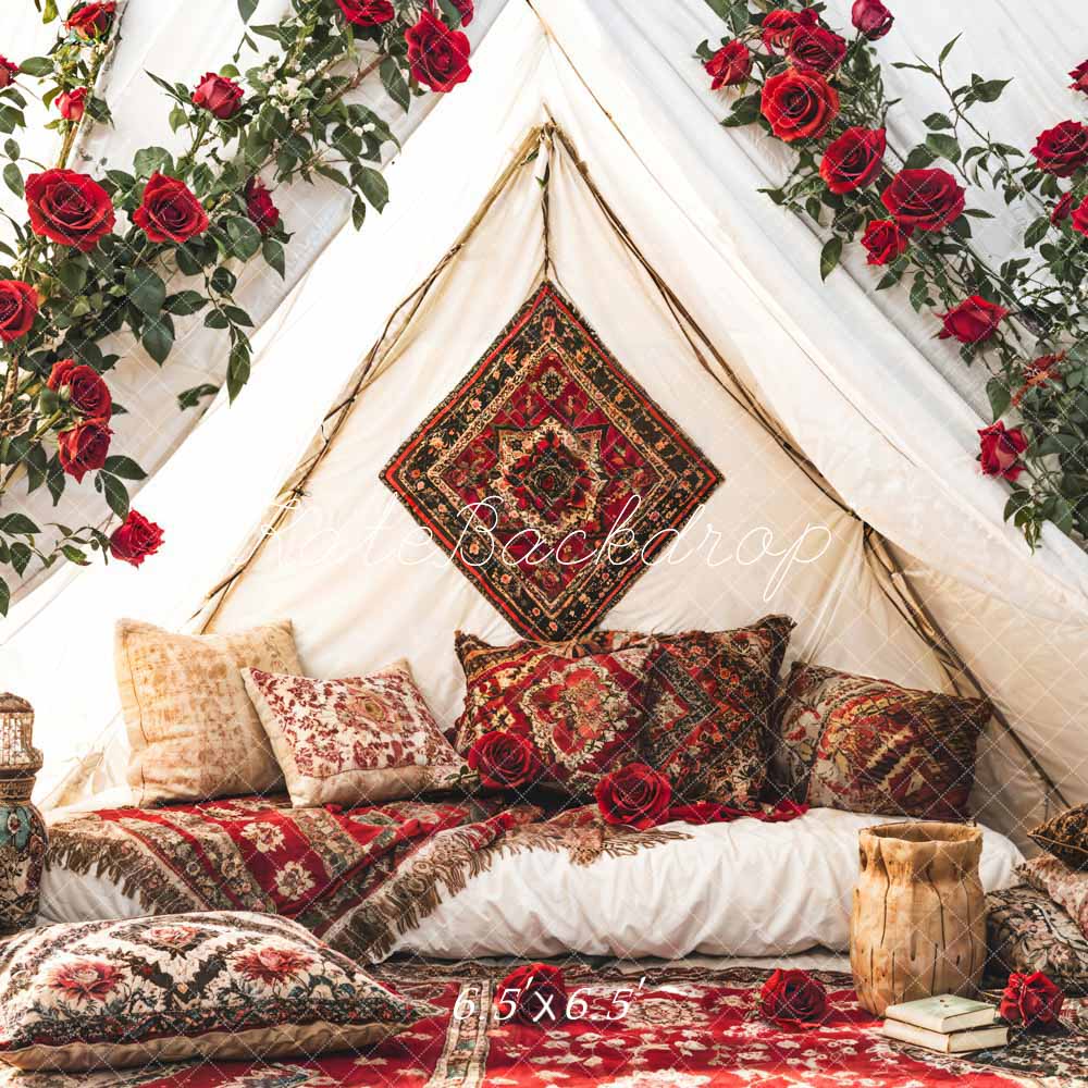 Kate Saint-Valentin Roses Lit Confortable Toile de fond conçue par Emetselch - Kate Backdrop FR