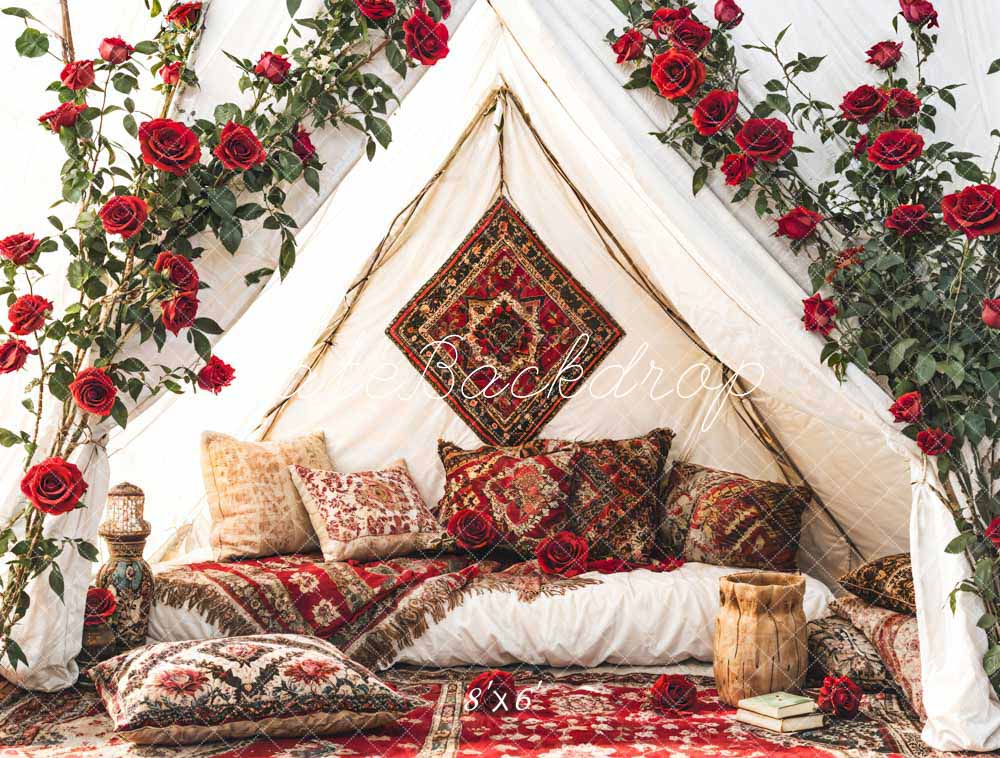 Kate Saint-Valentin Roses Lit Confortable Toile de fond conçue par Emetselch - Kate Backdrop FR