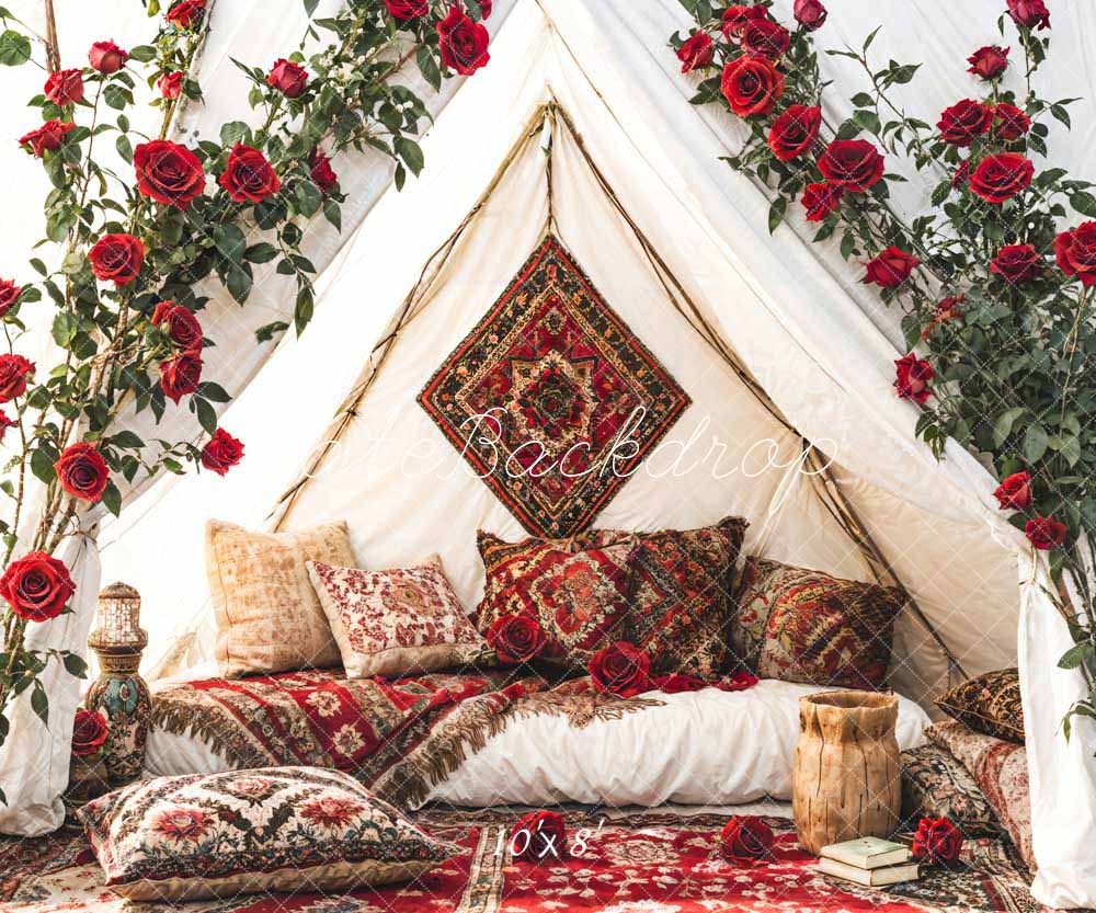 Kate Saint-Valentin Roses Lit Confortable Toile de fond conçue par Emetselch - Kate Backdrop FR