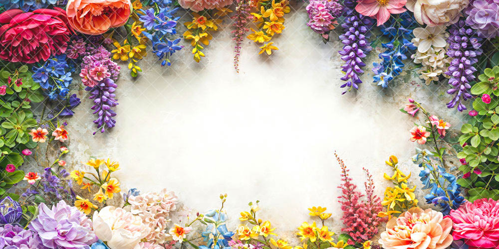 Kate Printemps Art Fleurs colorées Toile de fond conçue par Chain Photographie - Kate Backdrop FR