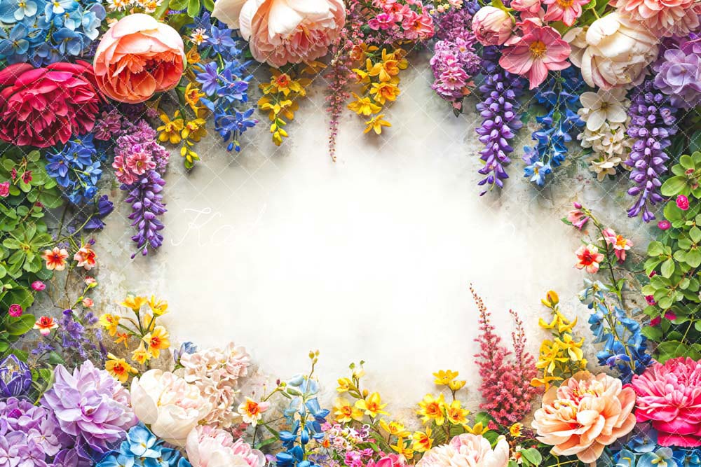 Kate Printemps Art Fleurs colorées Toile de fond conçue par Chain Photographie - Kate Backdrop FR