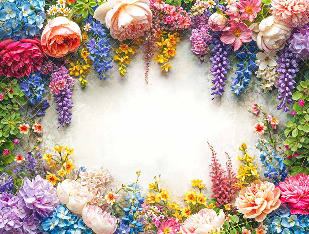 Kate Printemps Art Fleurs colorées Toile de fond conçue par Chain Photographie - Kate Backdrop FR