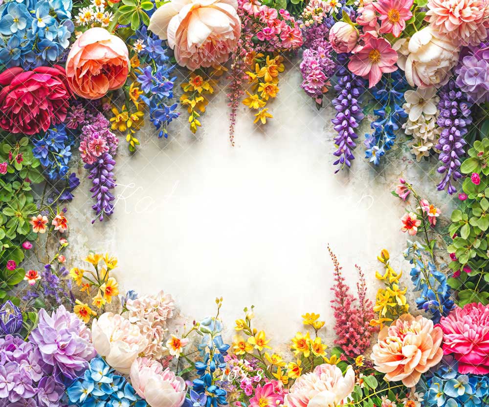 Kate Printemps Art Fleurs colorées Toile de fond conçue par Chain Photographie - Kate Backdrop FR