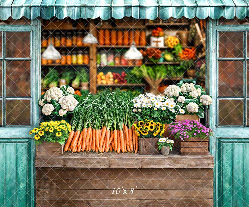 Kate Printemps Magasin de Fleurs et Fruits Toile de fond conçue par Chain Photographie - Kate Backdrop FR