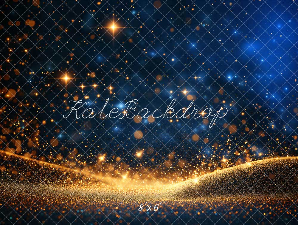 Kate Terre Ciel étoilé Bokeh Bleu & Doré Toile de fond conçue par Chain Photographie - Kate Backdrop FR
