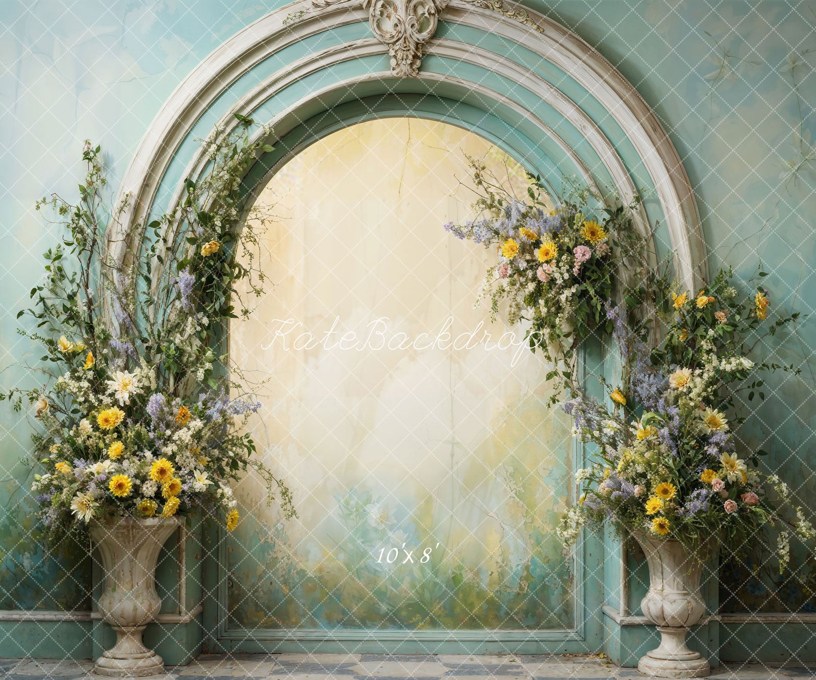 Kate Printemps Fleurs Vert Mur en arc Toile de fond conçue par Emetselch - Kate Backdrop FR
