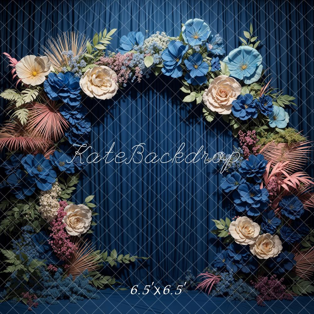 Kate Artistique Bleu Fleur Rideau Toile de fond conçue par Emetselch - Kate Backdrop FR
