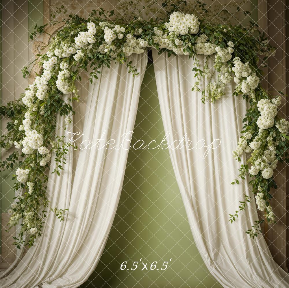 Kate Printemps Fleurs Rideau Mur vert Toile de fond conçue par Emetselch - Kate Backdrop FR