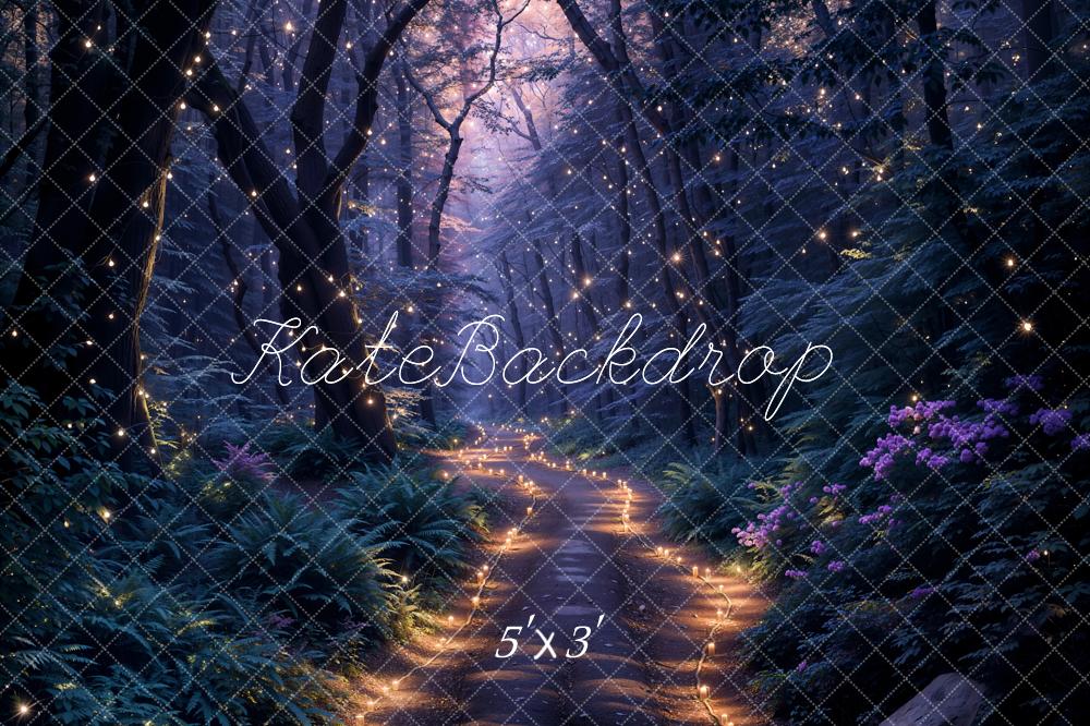 Kate Printemps Forêt Lumières Nuit Chemin Toile de fond conçue par Emetselch - Kate Backdrop FR