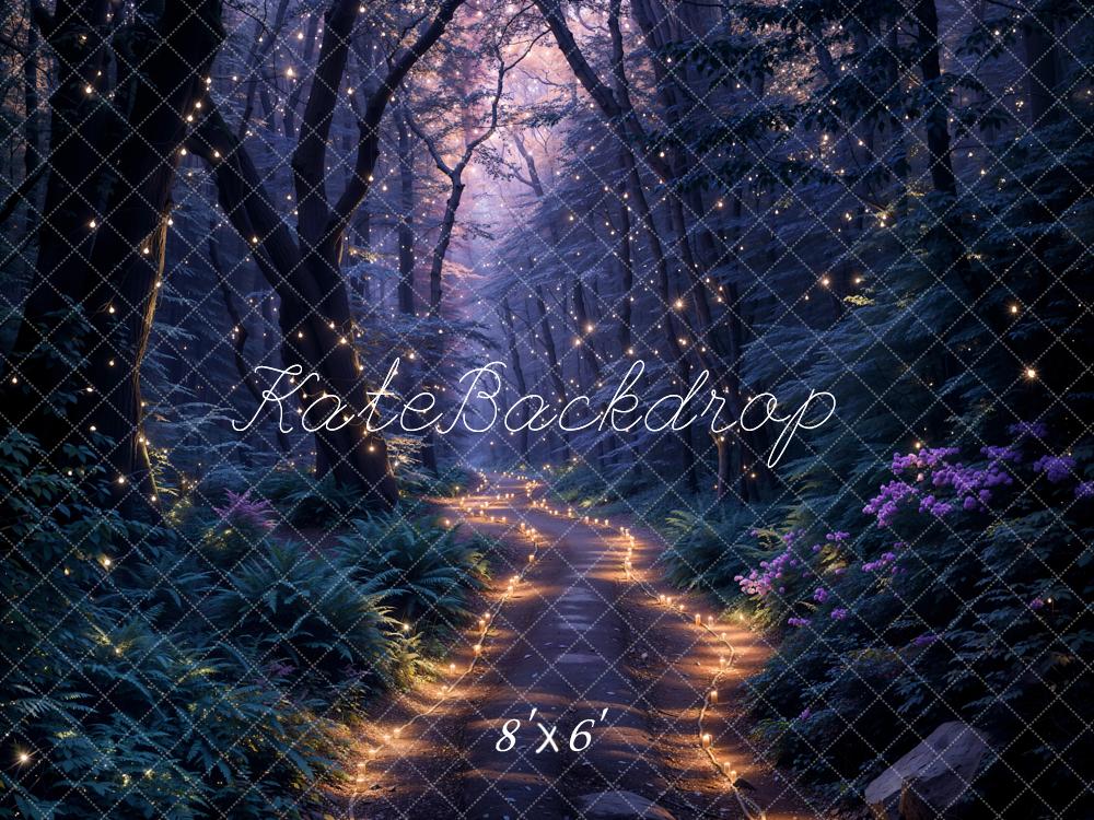 Kate Printemps Forêt Lumières Nuit Chemin Toile de fond conçue par Emetselch - Kate Backdrop FR