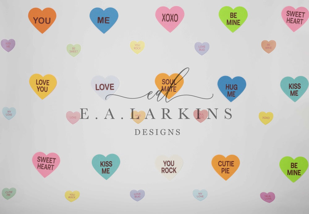 Kate Saint-Valentin Conversation Cœurs Toile de fond conçu par Erin Larkins - Kate Backdrop FR