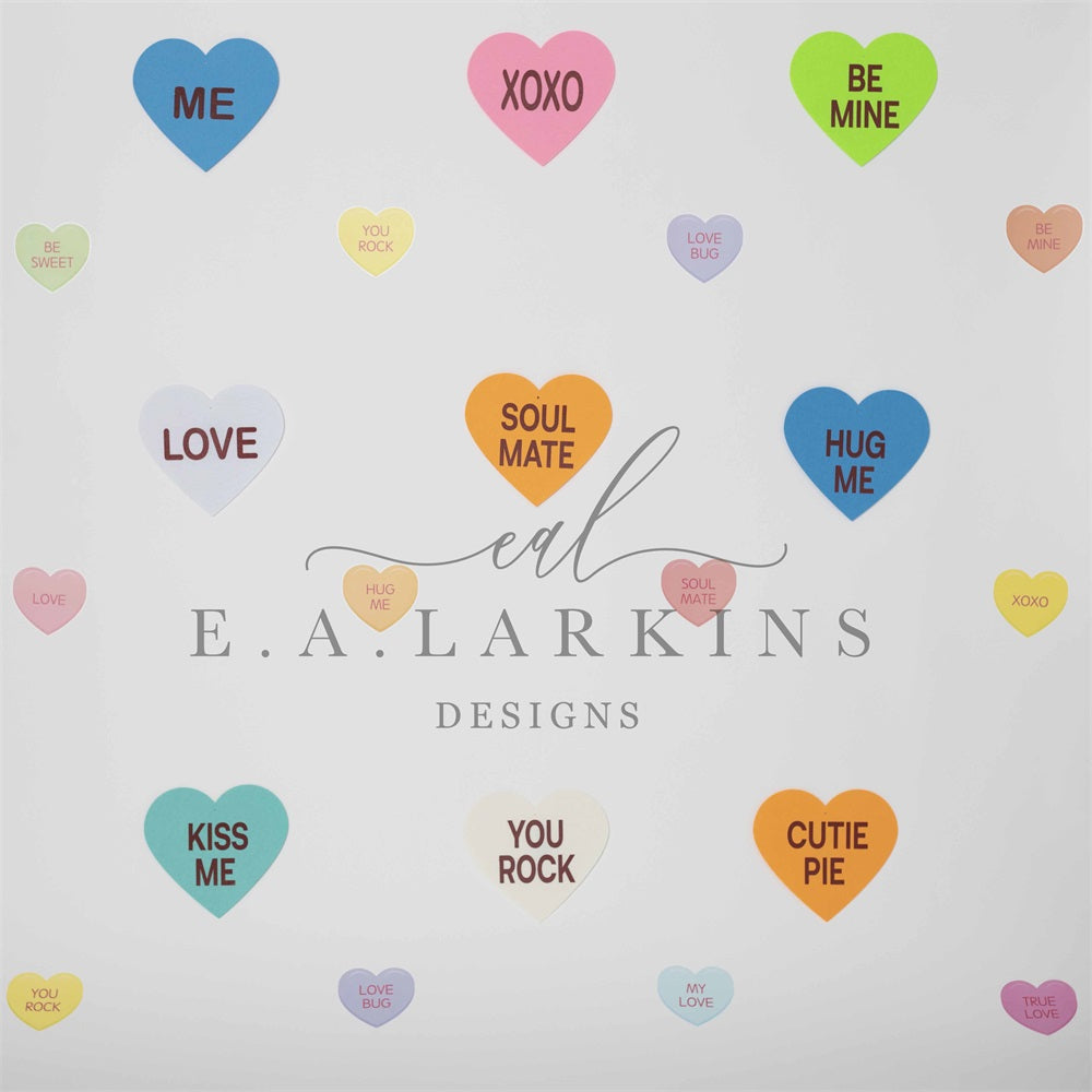 Kate Saint-Valentin Conversation Cœurs Toile de fond conçu par Erin Larkins - Kate Backdrop FR