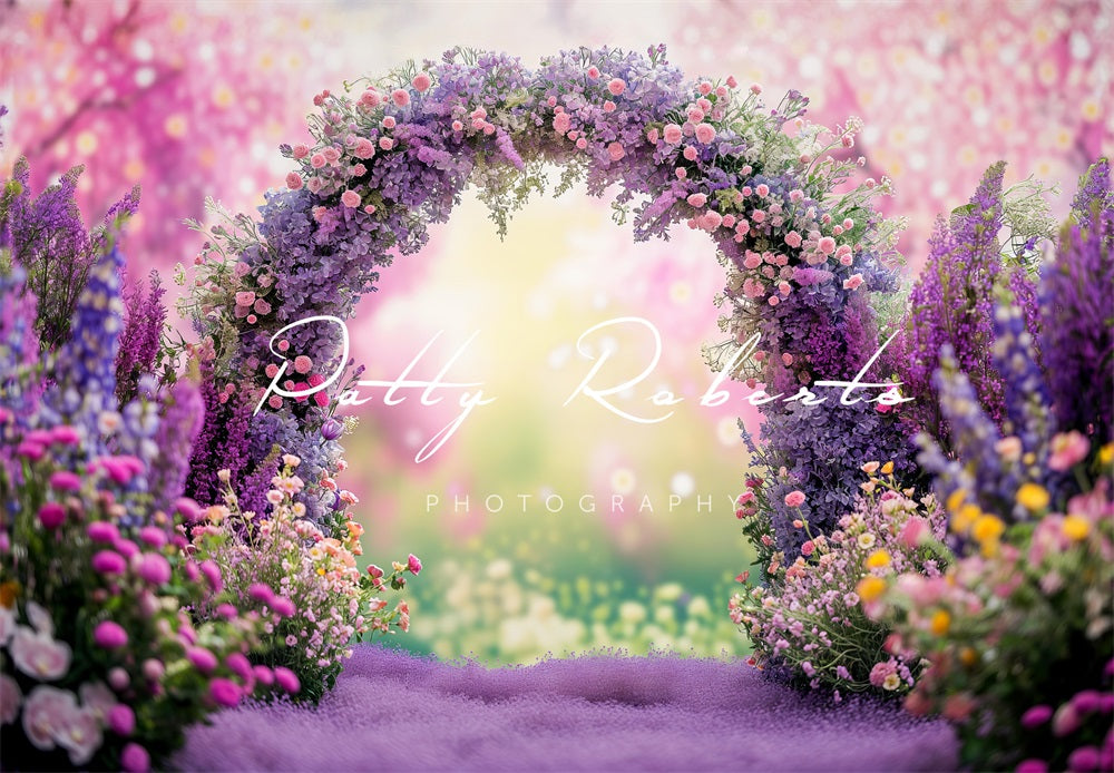Kate Violet Printemps Arche de fleurs Toile de fond conçue par Patty Robert - Kate Backdrop FR