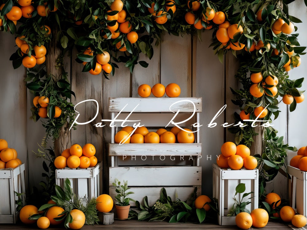 Kate Stand d'oranges Mur en bois Toile de fond conçue par Patty Robert - Kate Backdrop FR