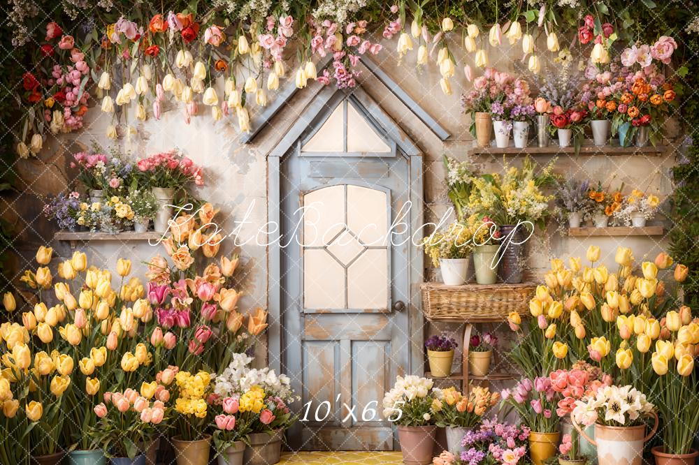 Kate Printemps Fleurs Tulipes Serre Toile de fond conçue par Emetselch - Kate Backdrop FR