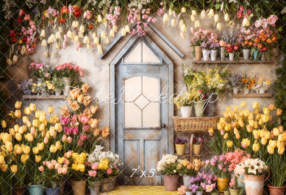 Kate Printemps Fleurs Tulipes Serre Toile de fond conçue par Emetselch - Kate Backdrop FR