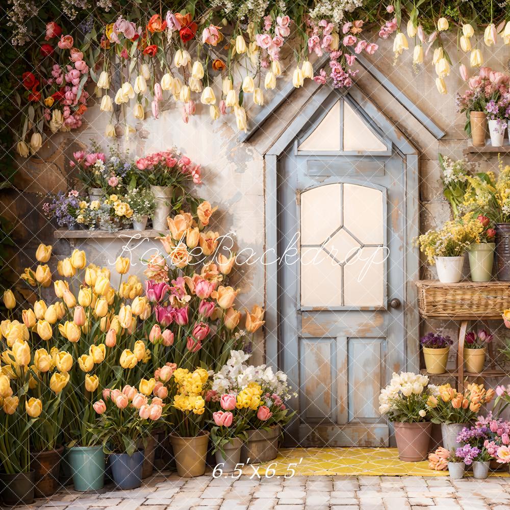 Kate Printemps Fleurs Tulipes Serre Toile de fond conçue par Emetselch - Kate Backdrop FR