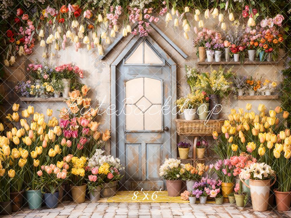 Kate Printemps Fleurs Tulipes Serre Toile de fond conçue par Emetselch - Kate Backdrop FR