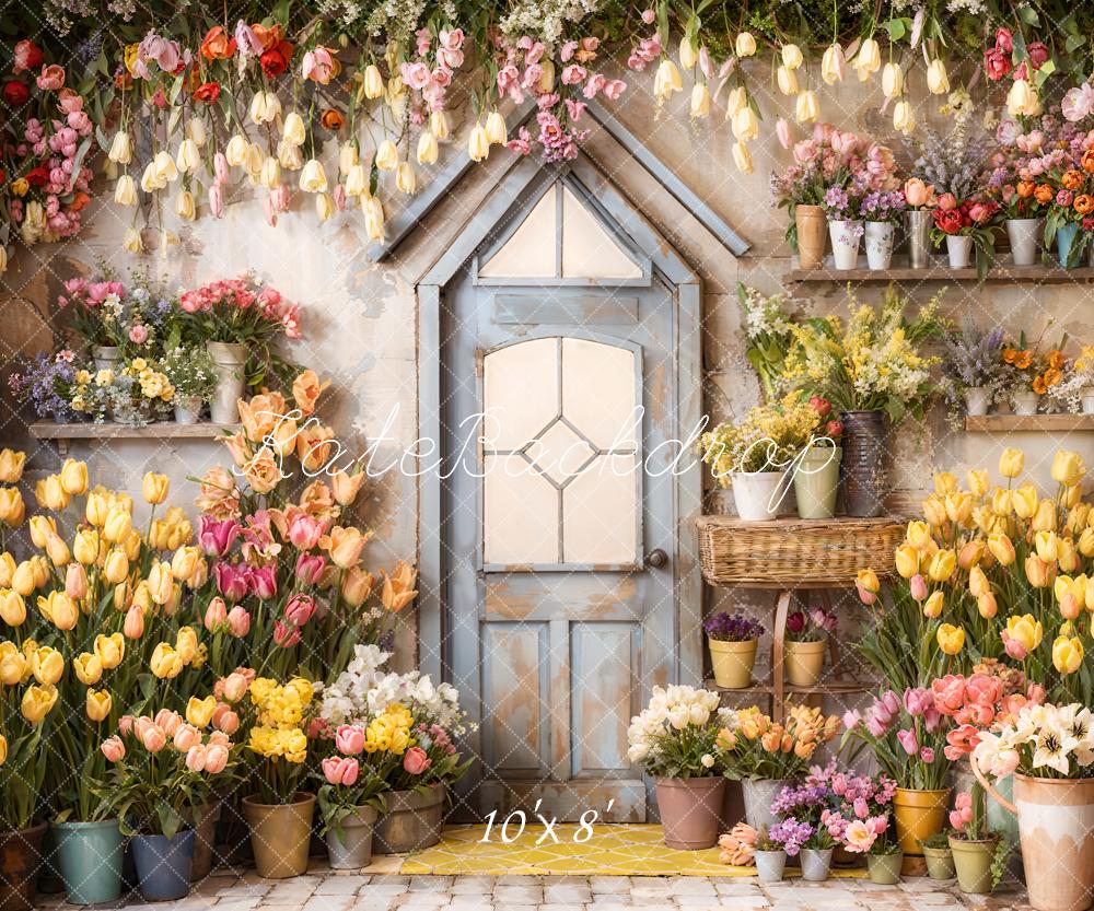 Kate Printemps Fleurs Tulipes Serre Toile de fond conçue par Emetselch - Kate Backdrop FR