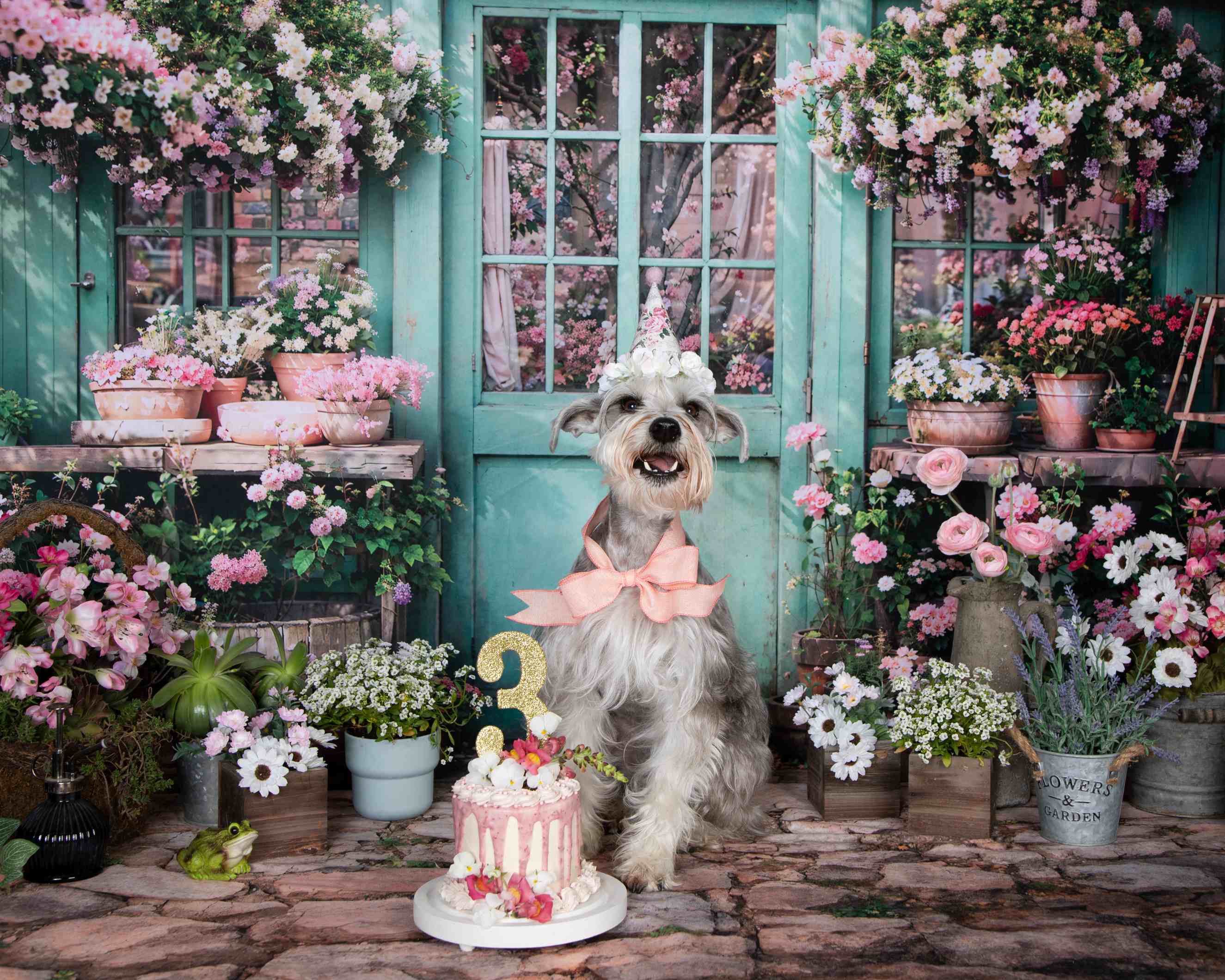 Kate Printemps Fleurs Vert Porte en bois Toile de fond conçue par Emetselch - Kate Backdrop FR