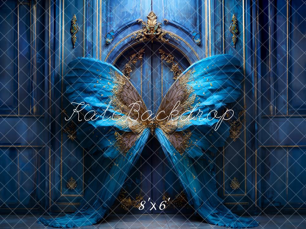 Kate Moderne Bleu Papillon Porte Toile de fond conçue par Chain Photographie - Kate Backdrop FR