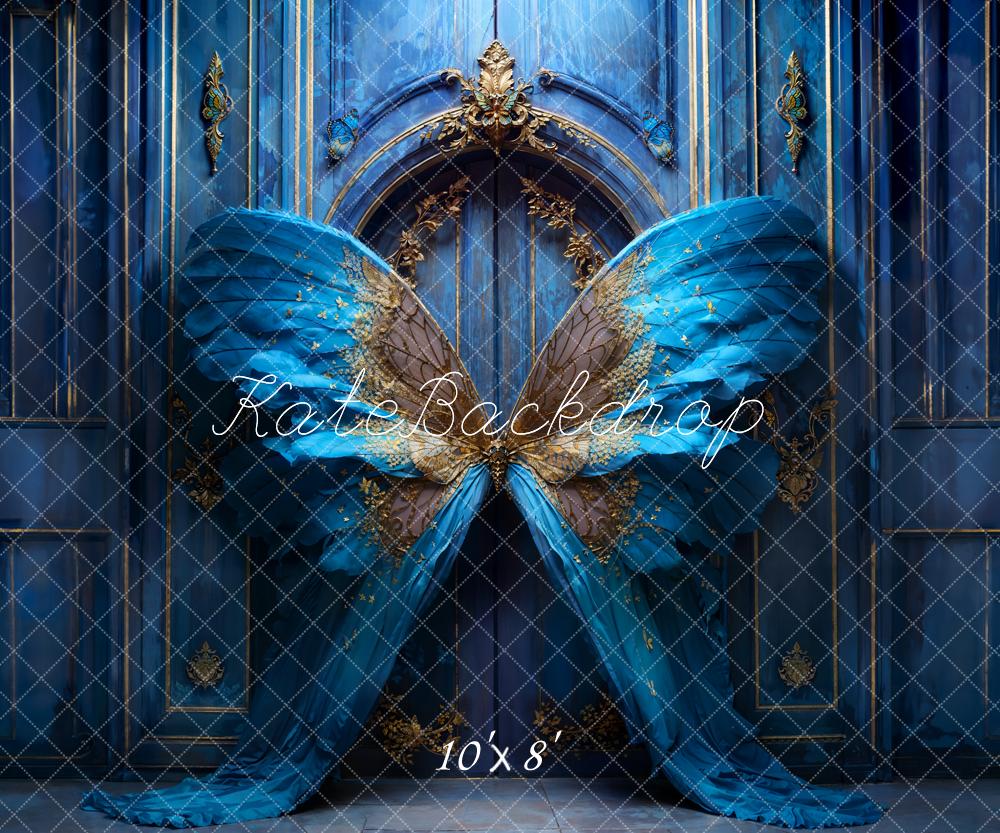 Kate Moderne Bleu Papillon Porte Toile de fond conçue par Chain Photographie - Kate Backdrop FR