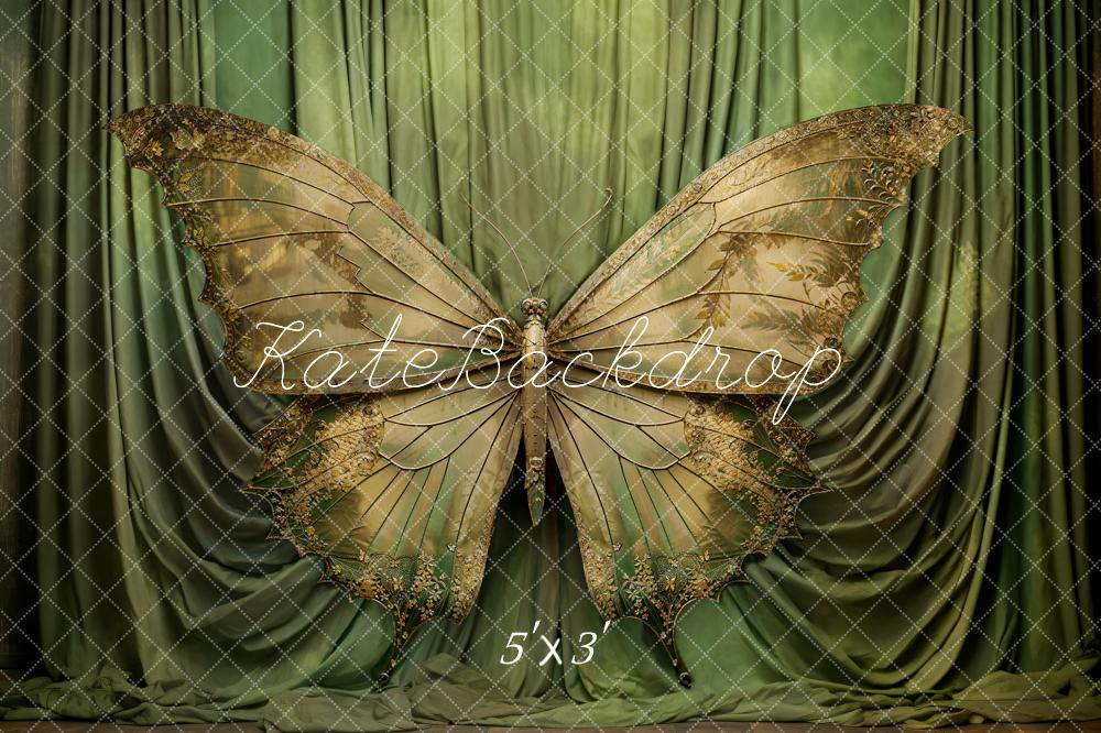 Kate Rideaux Papillon Vert Toile de fond conçue par Chain Photographie - Kate Backdrop FR