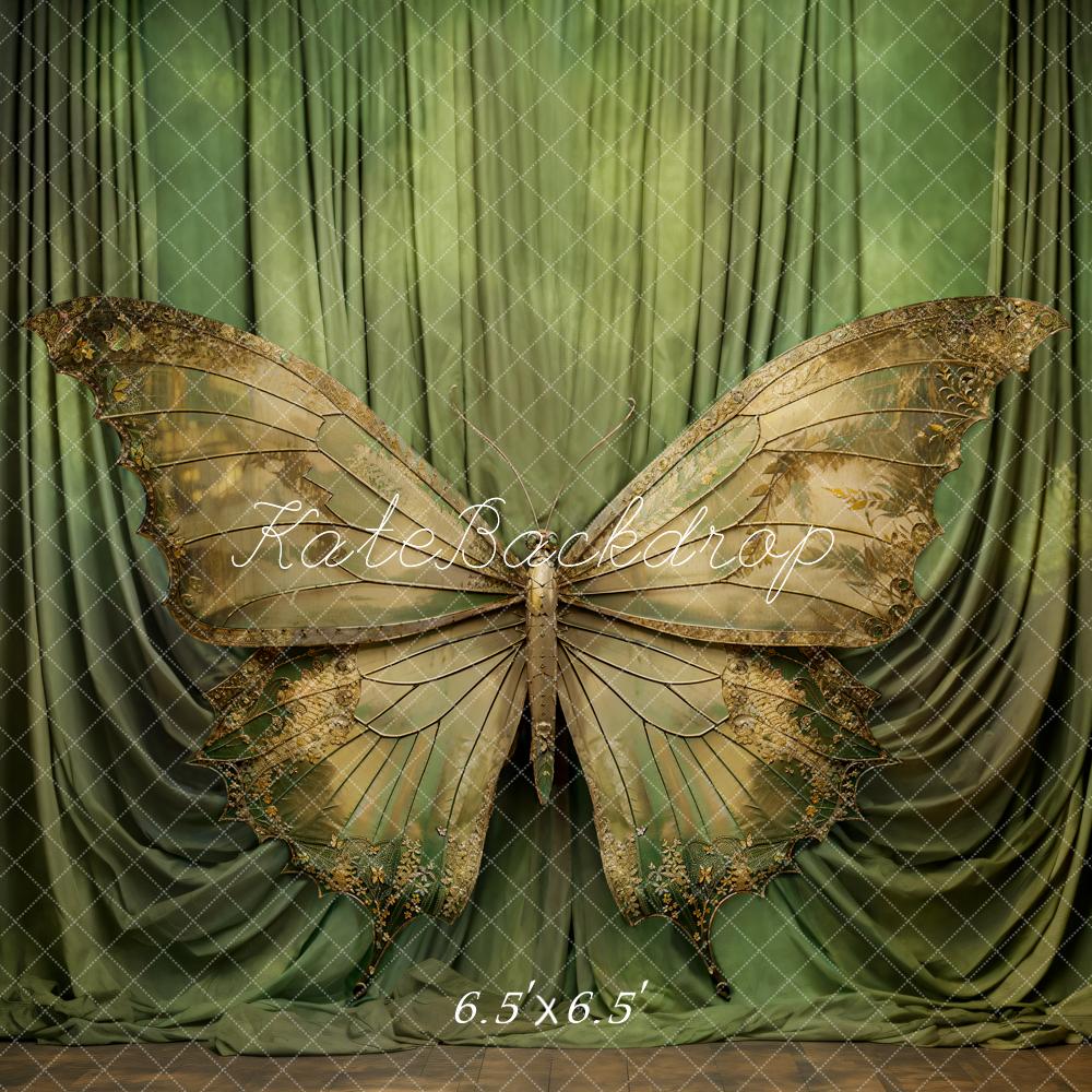 Kate Rideaux Papillon Vert Toile de fond conçue par Chain Photographie - Kate Backdrop FR
