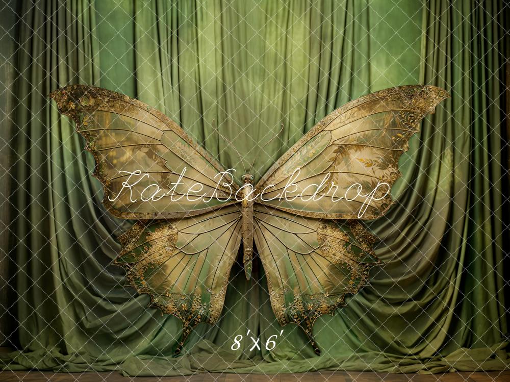 Kate Rideaux Papillon Vert Toile de fond conçue par Chain Photographie - Kate Backdrop FR