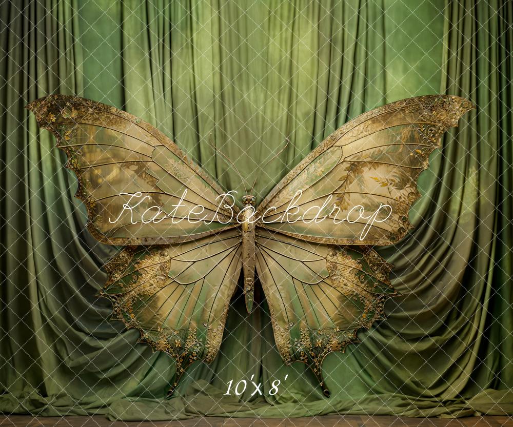 Kate Rideaux Papillon Vert Toile de fond conçue par Chain Photographie - Kate Backdrop FR