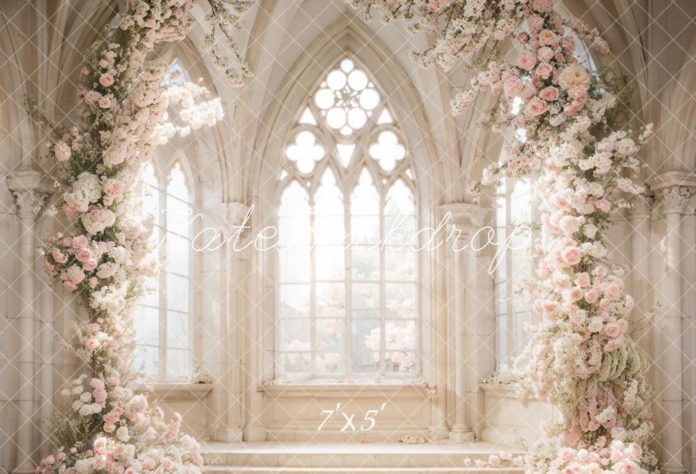 Kate Printemps Blanc Fleurs Fenêtre Mariage Toile de fond conçue par Emetselch - Kate Backdrop FR