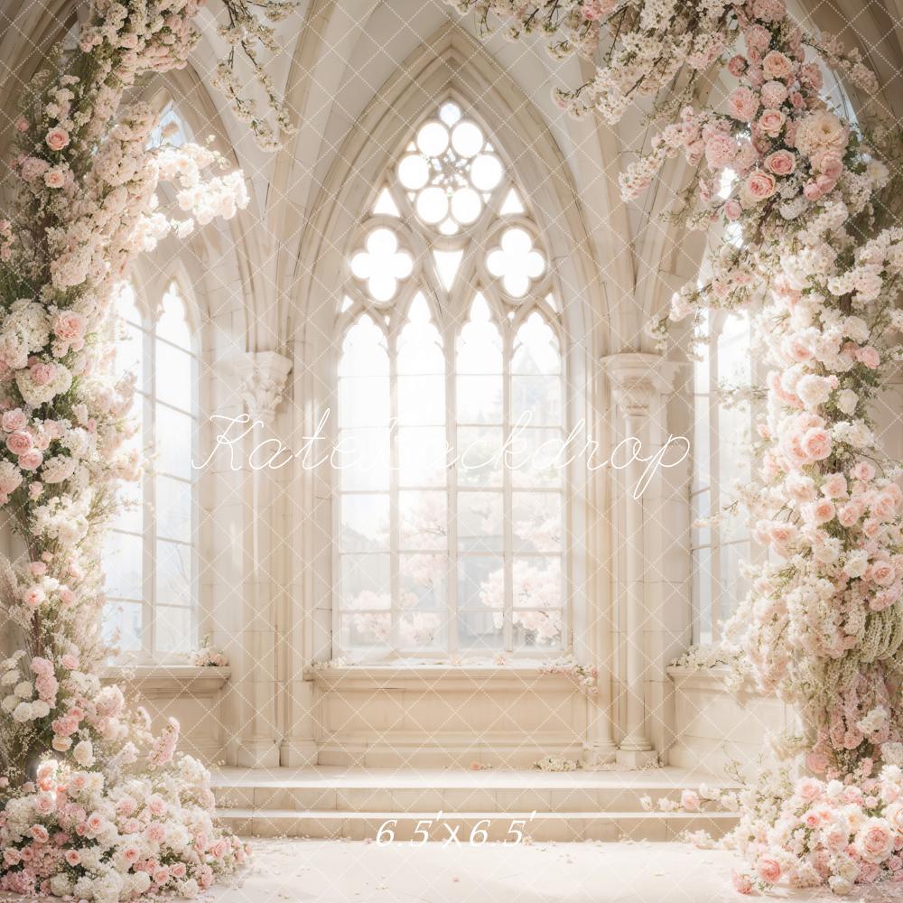 Kate Printemps Blanc Fleurs Fenêtre Mariage Toile de fond conçue par Emetselch - Kate Backdrop FR