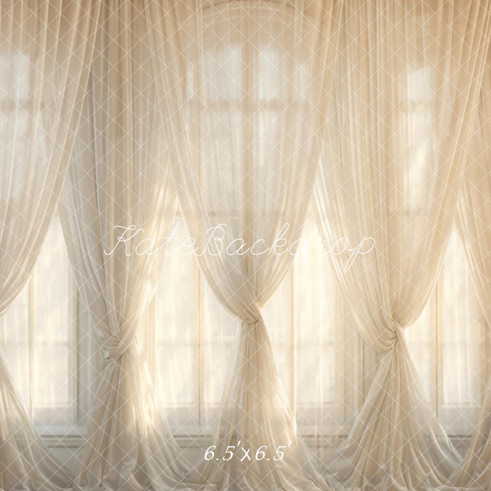 Kate Blanc Rideaux Fenêtre Chambre Toile de fond conçue par Emetselch - Kate Backdrop FR