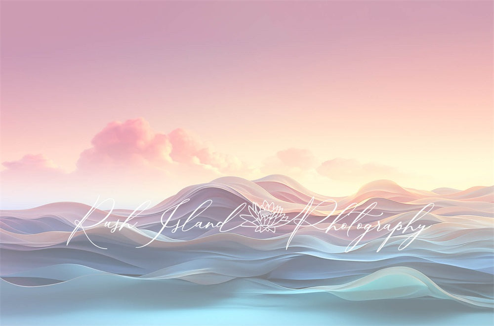 Kate Couleur fanée Pastel Vagues Toile de fond conçue par Laura Bybee - Kate Backdrop FR