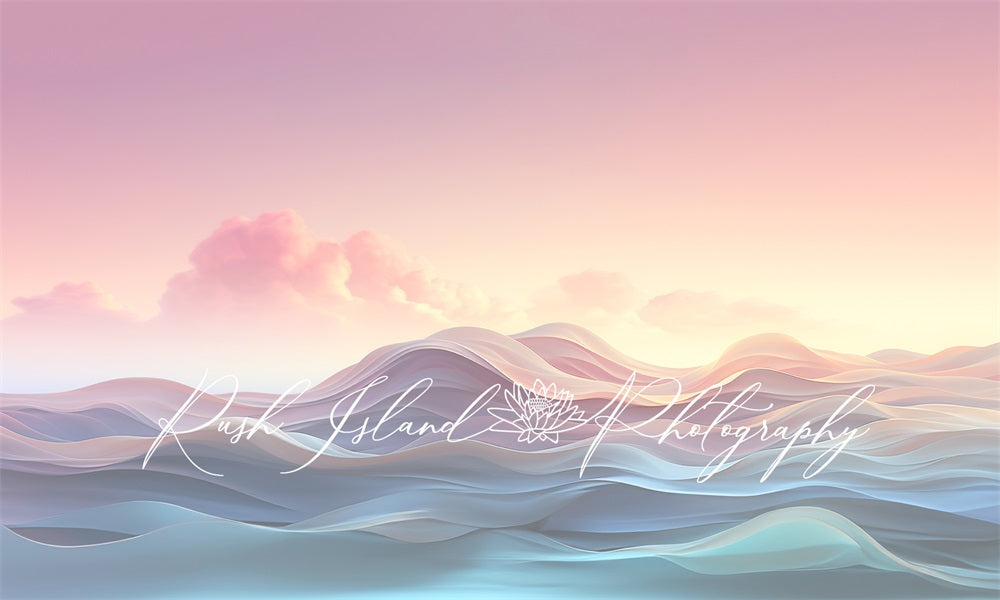 Kate Couleur fanée Pastel Vagues Toile de fond conçue par Laura Bybee - Kate Backdrop FR