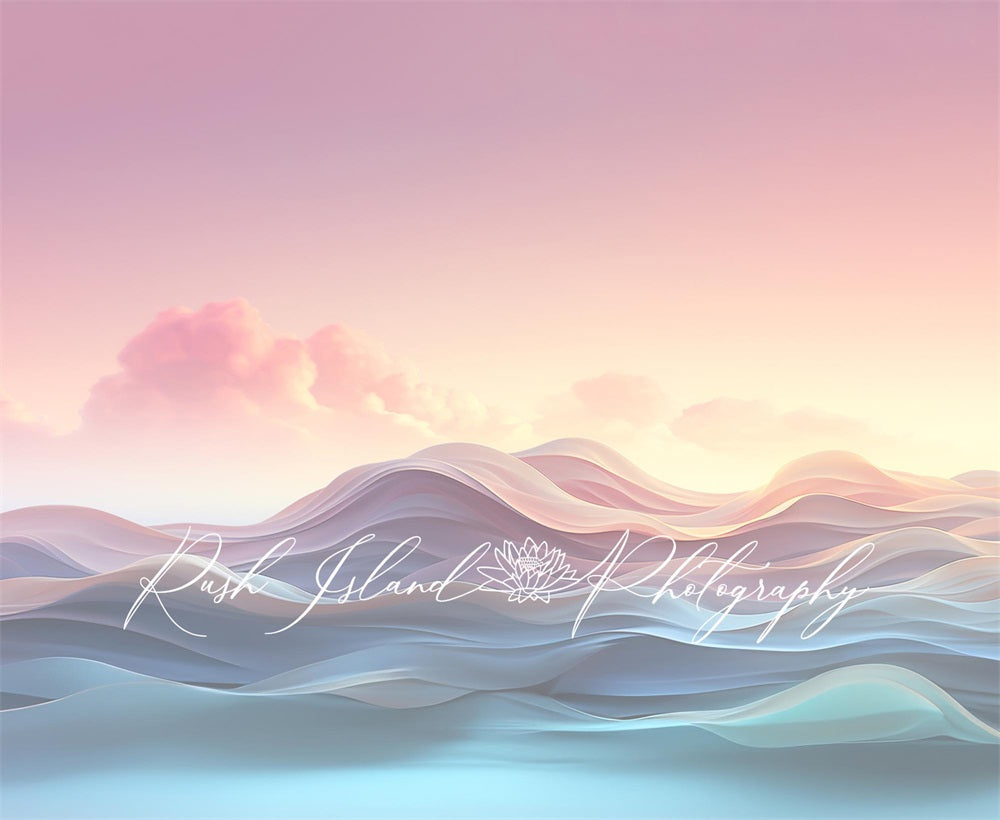 Kate Couleur fanée Pastel Vagues Toile de fond conçue par Laura Bybee - Kate Backdrop FR