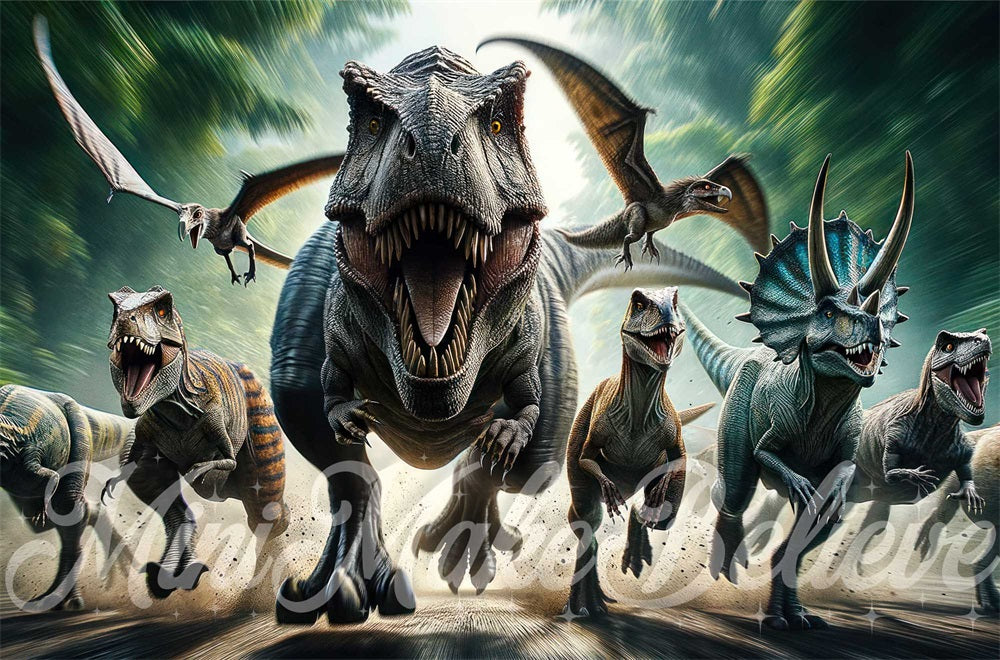 Kate Charge Dinosaures Enfant Toile de fond conçue par Mini MakeBelieve - Kate Backdrop FR