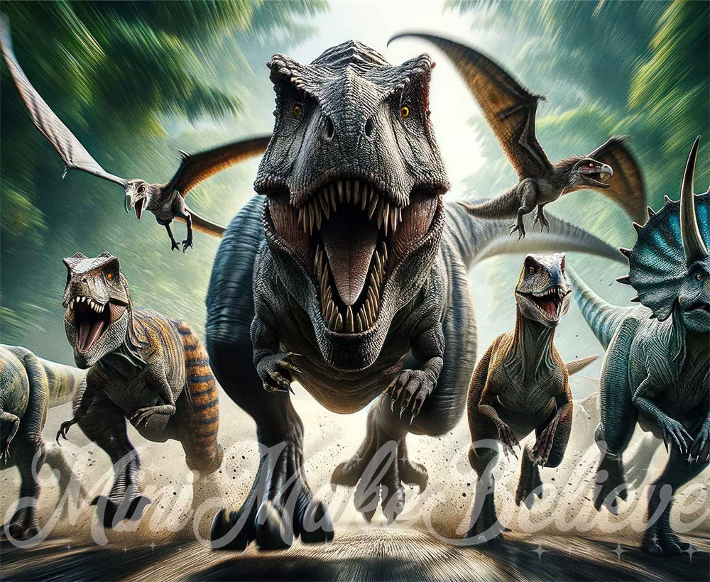 Kate Charge Dinosaures Enfant Toile de fond conçue par Mini MakeBelieve - Kate Backdrop FR