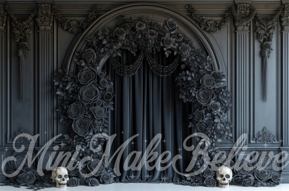Kate Halloween Rose noire Rideau Mur Arche Toile de fond conçue par Mini MakeBelieve - Kate Backdrop FR