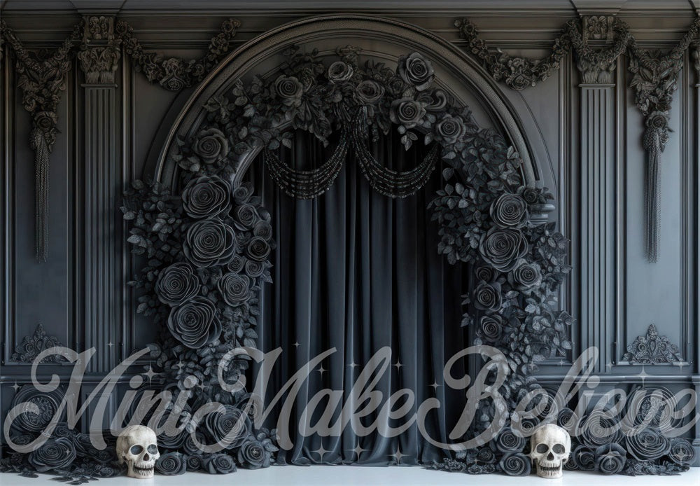 Kate Halloween Rose noire Rideau Mur Arche Toile de fond conçue par Mini MakeBelieve - Kate Backdrop FR