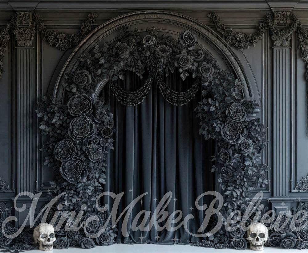 Kate Halloween Rose noire Rideau Mur Arche Toile de fond conçue par Mini MakeBelieve - Kate Backdrop FR