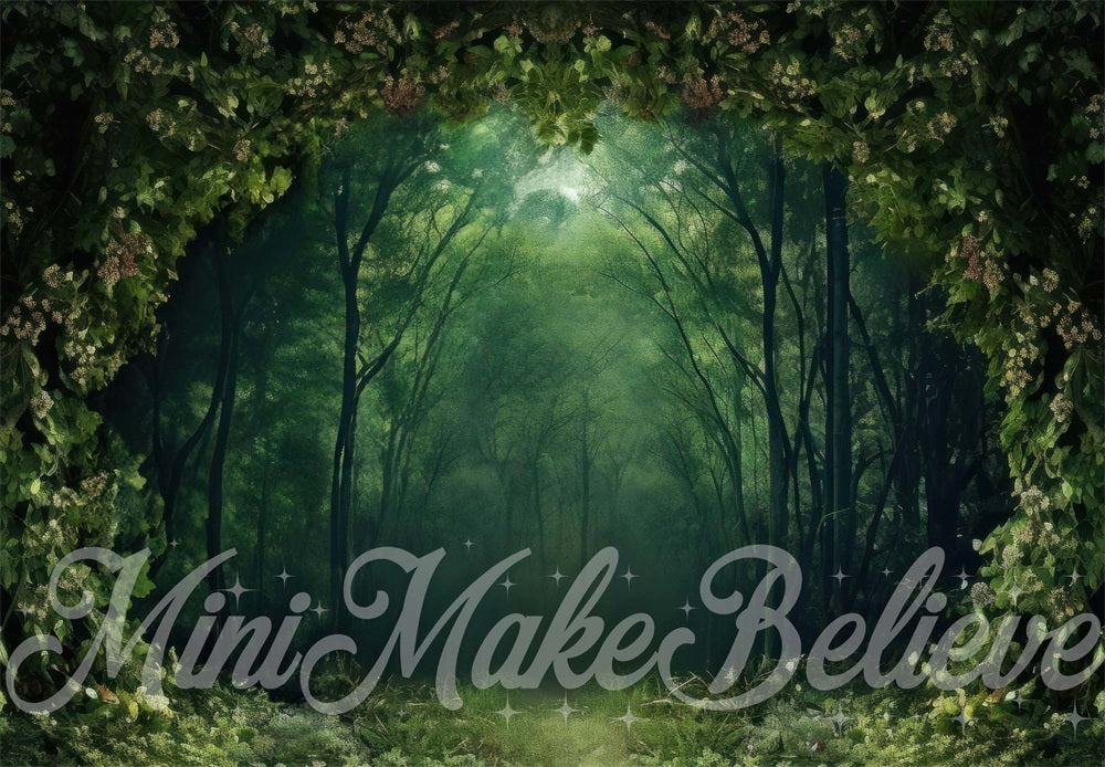 Kate Nature Mur Vert Forêt Arbres Toile de fond conçue par Mini MakeBelieve - Kate Backdrop FR